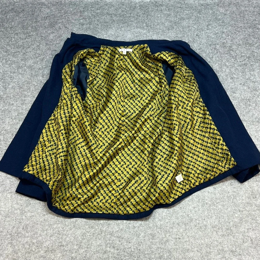 Cabi Navy Double Breasted‎ Wool Blend Peacoat Gold Anchor Button Large